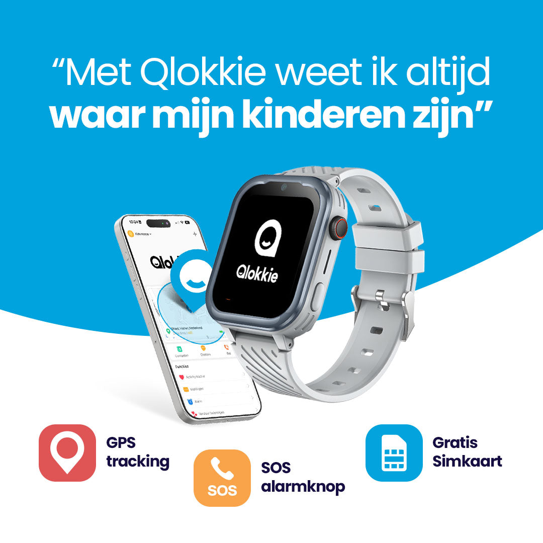''Met Qlokkie weet ik altijd waar mijn kinderen zijn. Tekst afbeelding.''