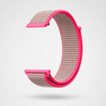 Horlogeband Klittenband- 20MM - Lichtroze - Neonroze