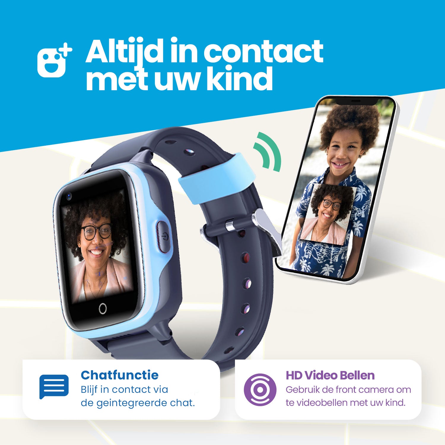 Qlokkie GPS Watch Child - Kiddo 15 - Pink