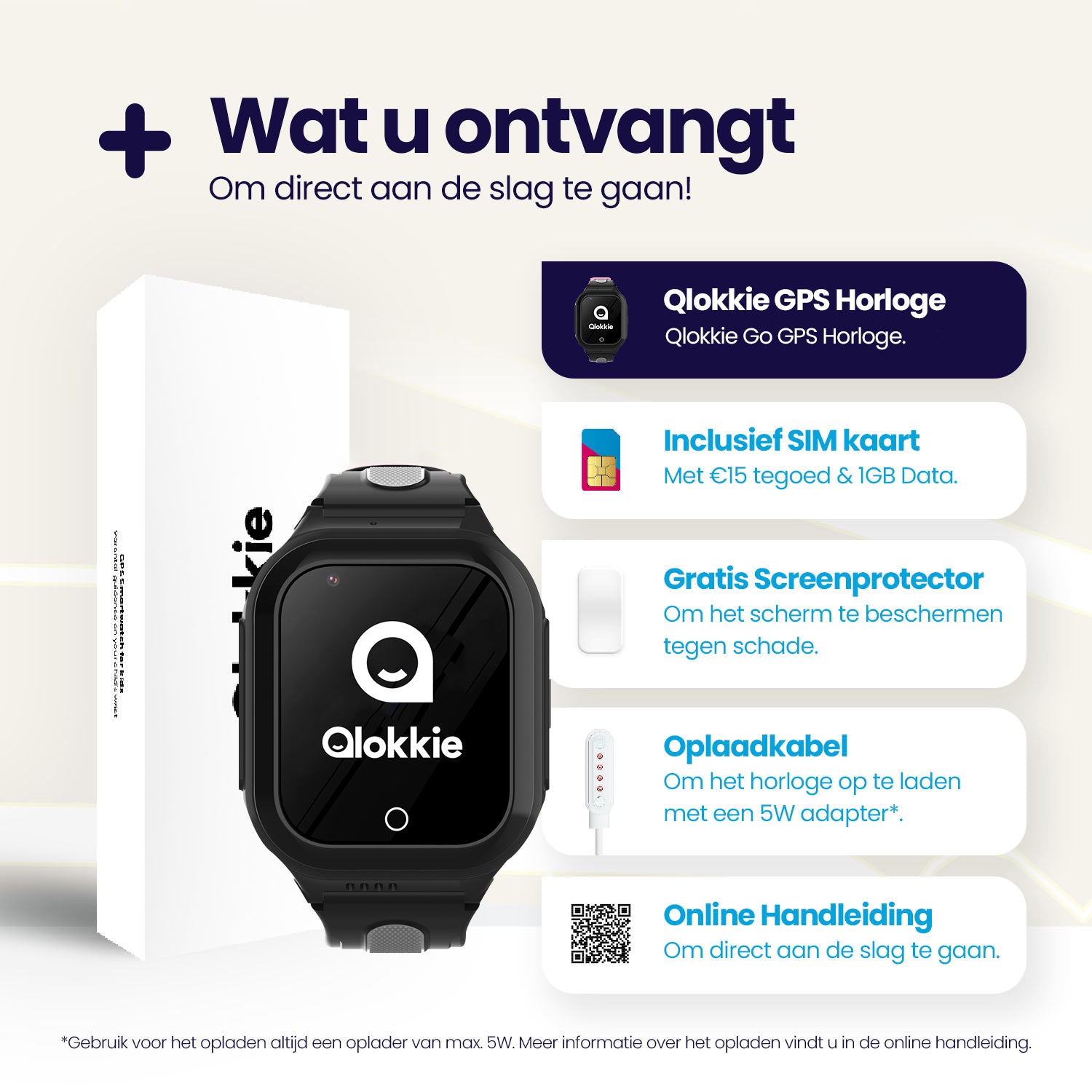 Qlokkie GPS Horloge Kind - Kiddo GO - Roze