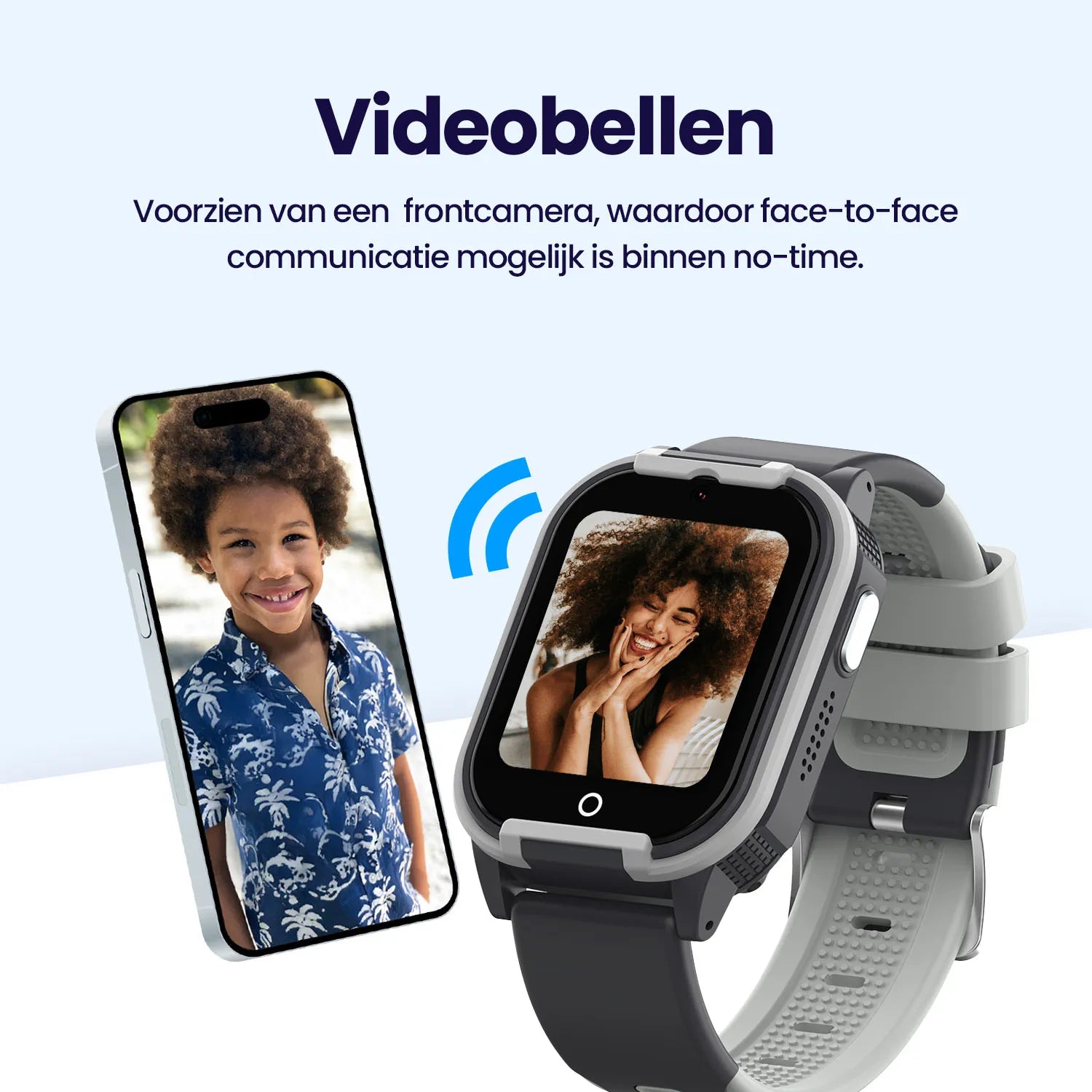 Qlokkie GPS Horloge Kind - Kiddo Lite - Zwart