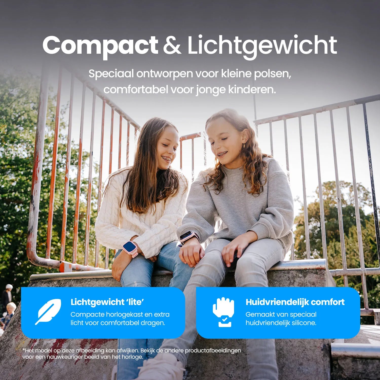 Qlokkie GPS Horloge Kind - Kiddo Lite - Zwart