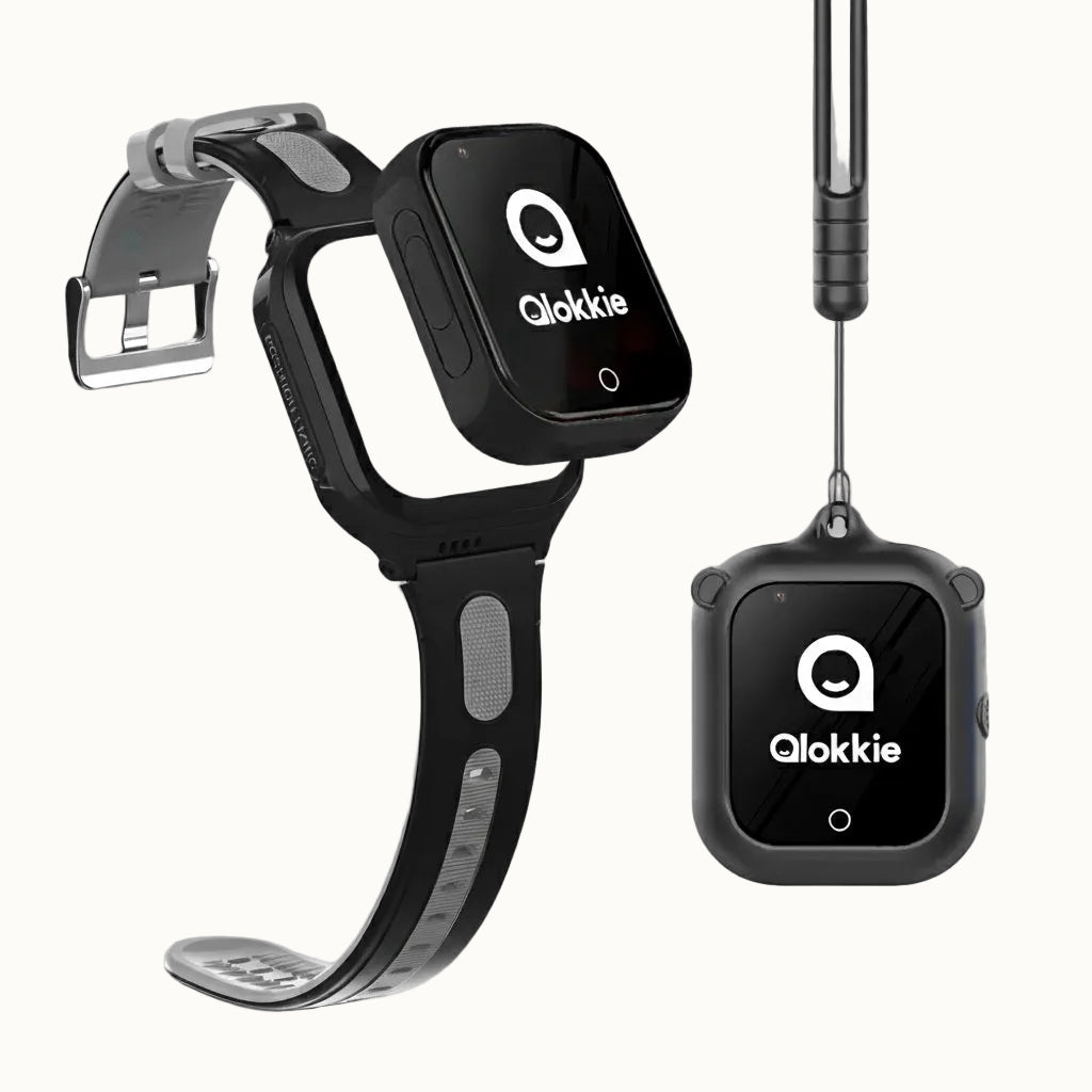 Qlokkie GPS Horloge Kind - Kiddo GO+ - Inclusief Beschermcase – Zwart