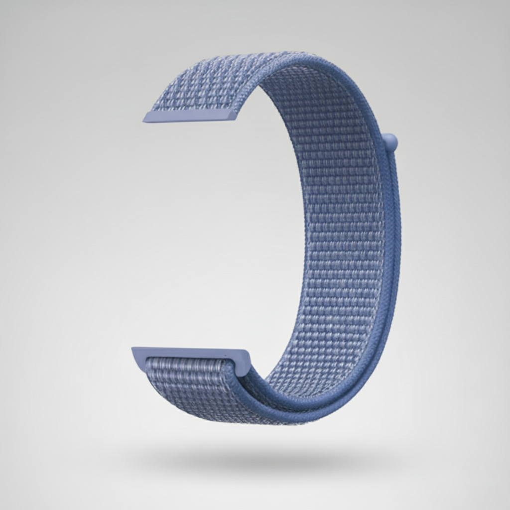 Horlogeband Klittenband- 20MM - Lichtblauw