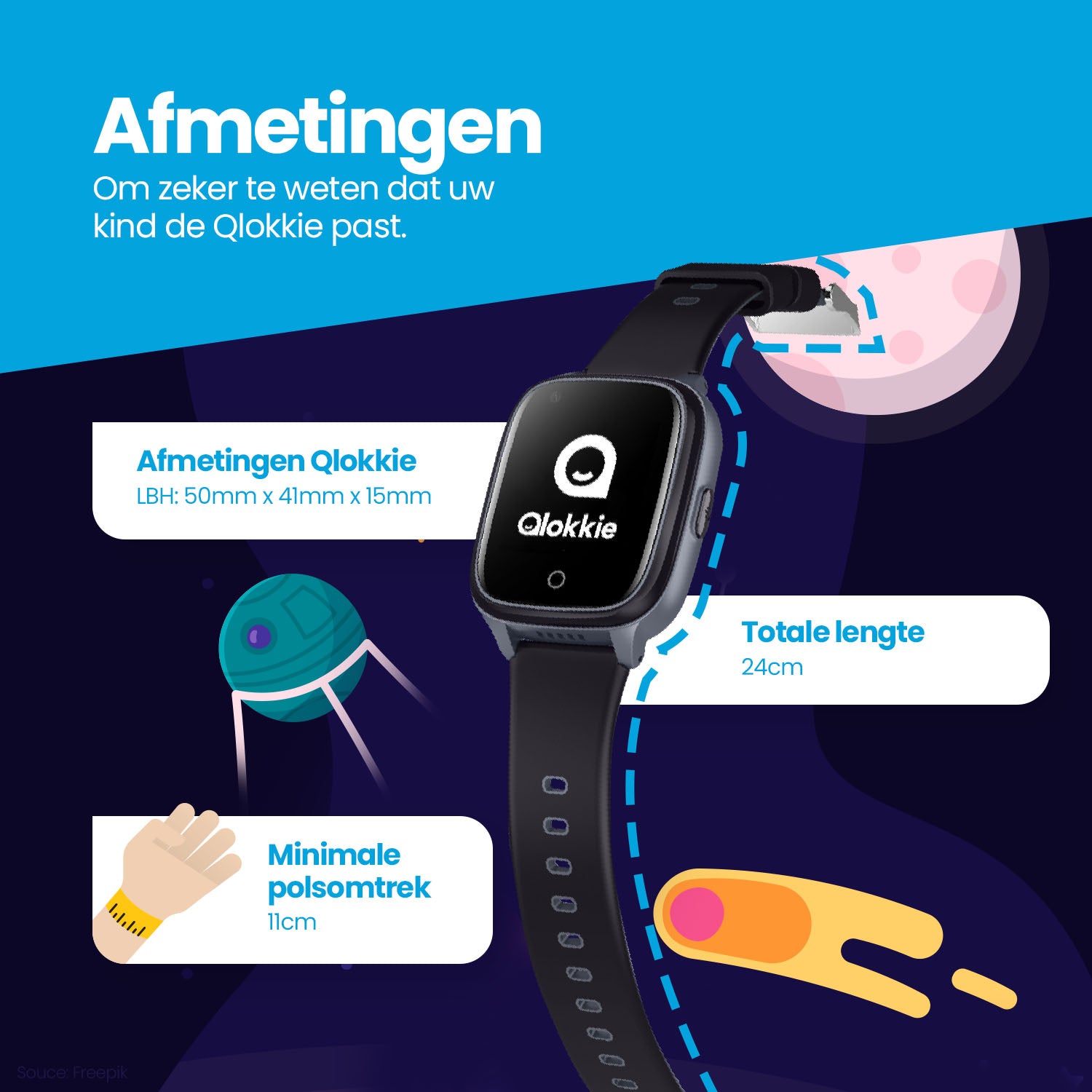 Qlokkie GPS Watch Child - Kiddo 21 - Blue