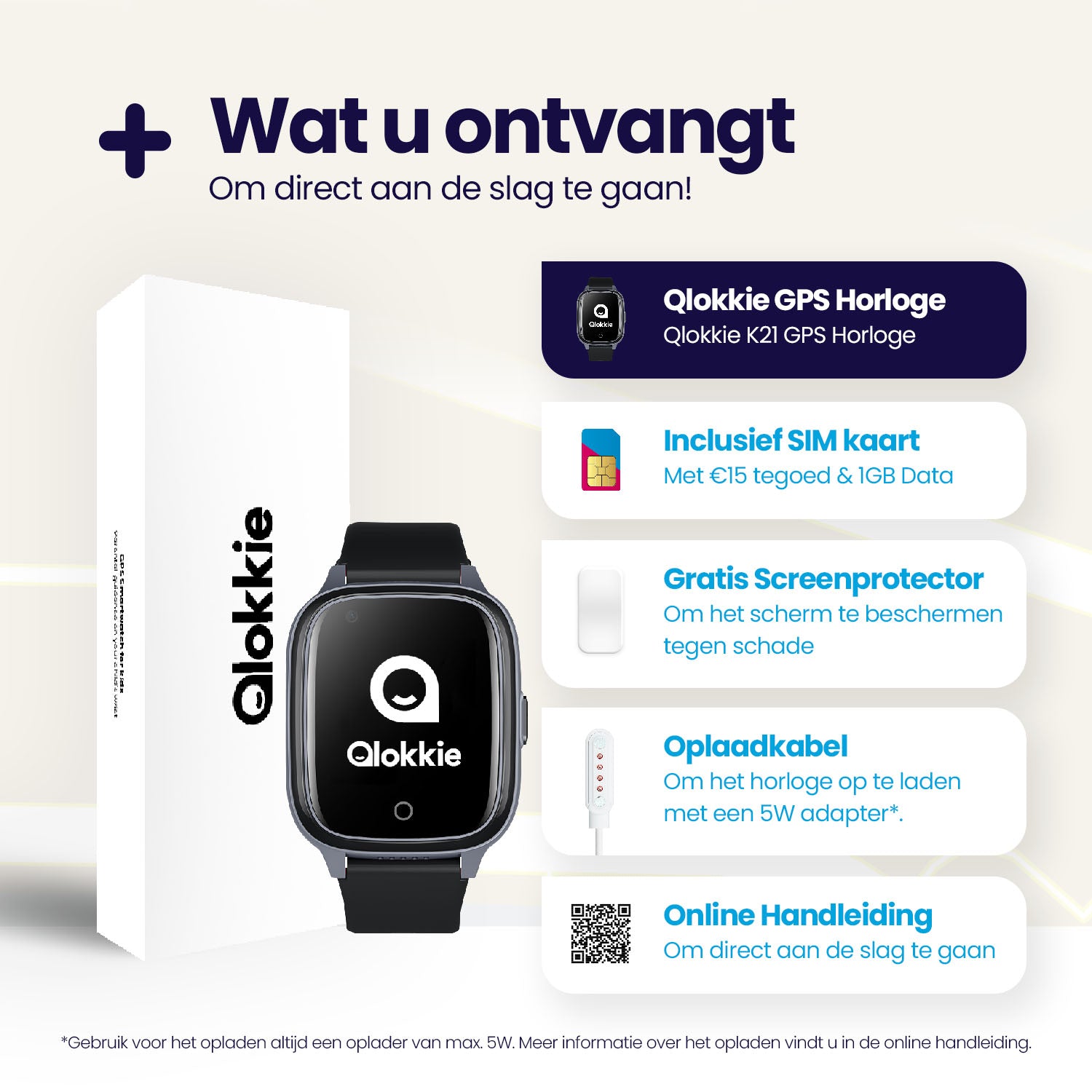 Qlokkie GPS Watch Child - Kiddo 21 - Black