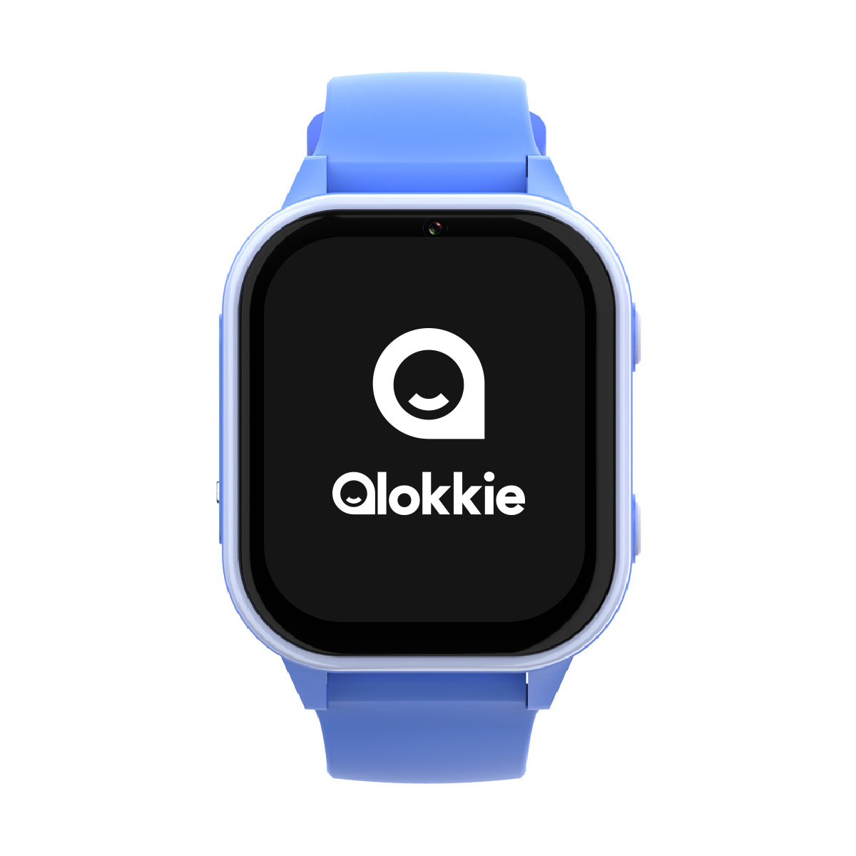 Voorzijde van Kiddo 23 blauw GPS horloge voor kinderen met display, datum en beloningsfeature zichtbaar.