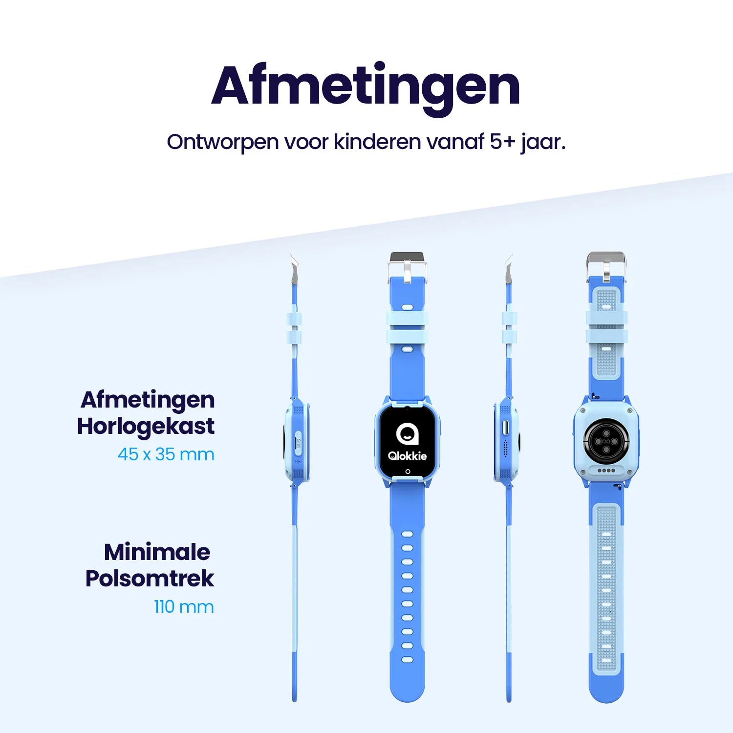 Qlokkie GPS Horloge Kind - Kiddo Lite - Blauw
