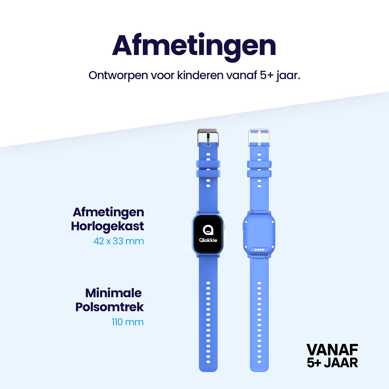 Qlokkie Kiddo Mini – Compact GPS Horloge voor Kinderen – Blauw