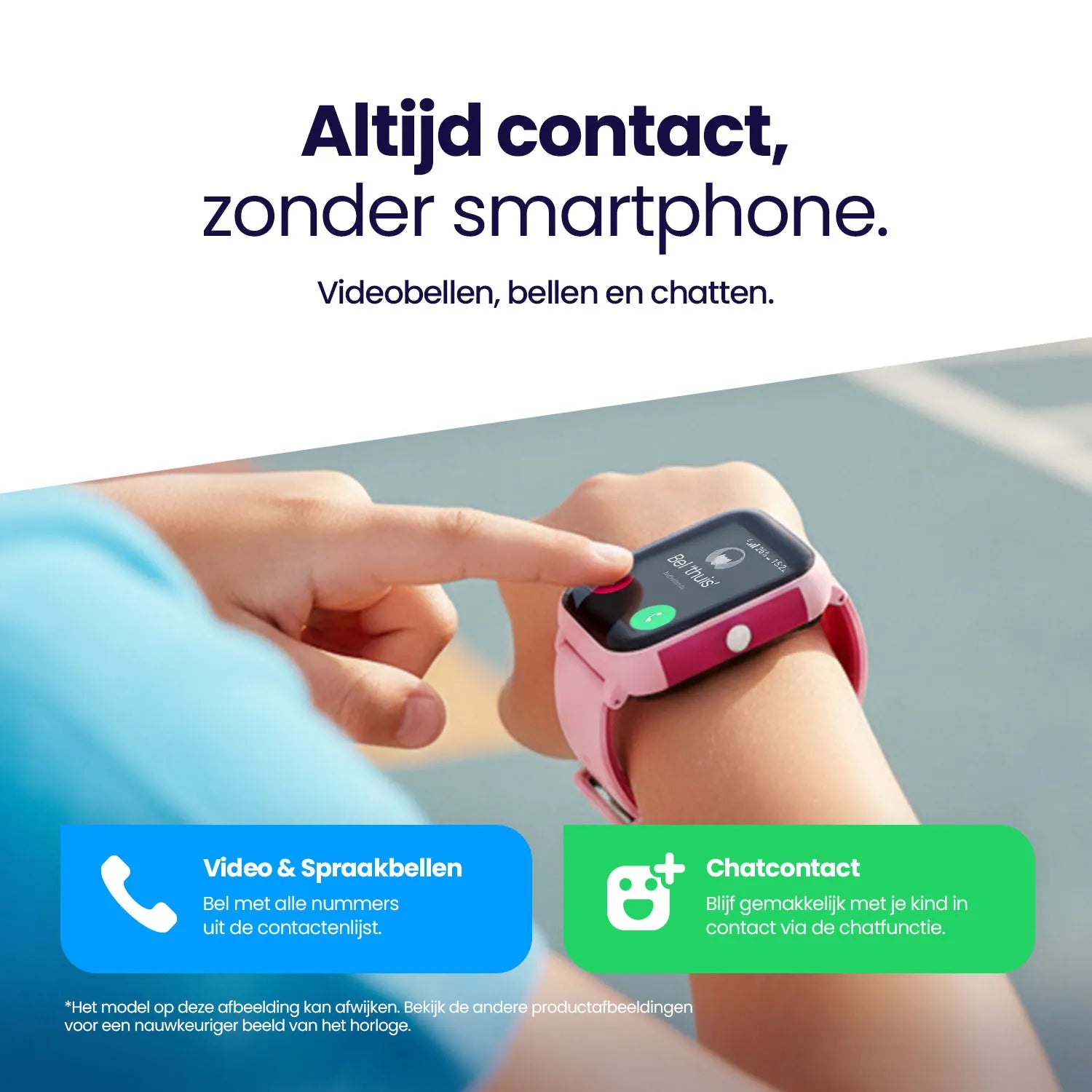 Qlokkie GPS Horloge Kind - Kiddo Slim Pro - Roze