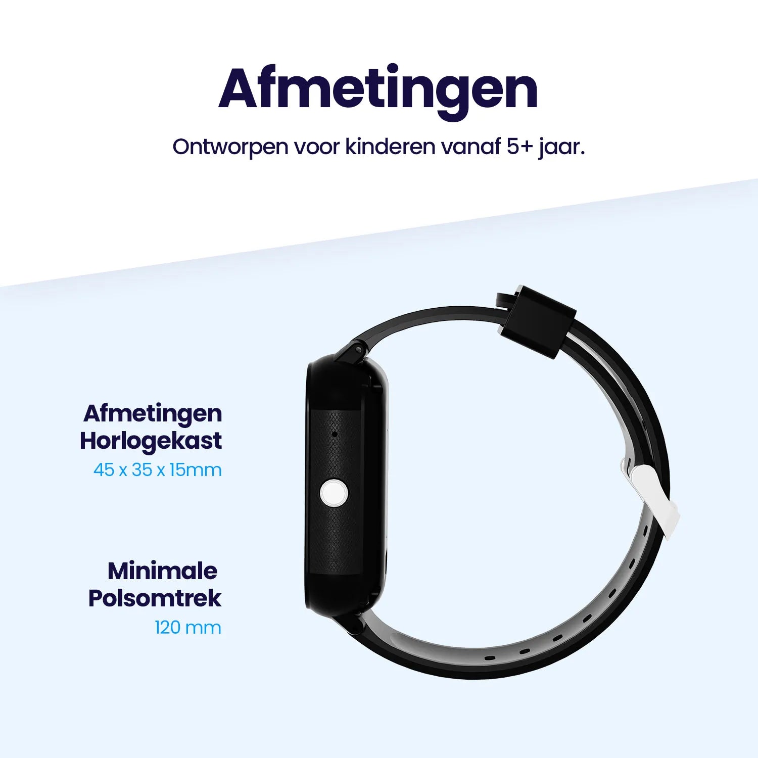 Qlokkie GPS Horloge Kind - Kiddo Slim Pro - Zwart
