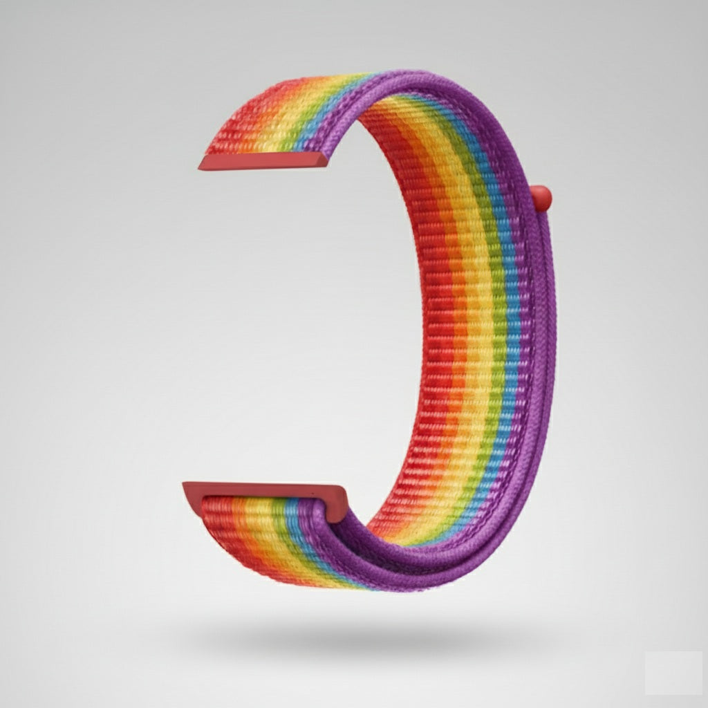 Horlogeband Klittenband- 20MM - Regenboog