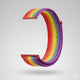 Horlogeband Klittenband- 20MM - Regenboog